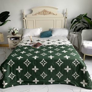 Louis Vuitton Logo Brand Bedding Set Bedroom Luxury Bedspread Home Decor