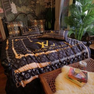 Louis Vuitton Logo Brand Bedding Set Home Decor Luxury Bedroom Bedspread