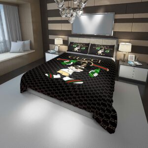 Gucci Logo Brand Bedding Set Bedroom Luxury Home Decor Bedspread