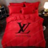 Louis Vuitton Logo Brand Bedding Set Luxury Home Decor Bedroom Bedspread