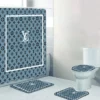 Louis Vitton Gray White Full Bathroom Set Bath Mat Home Decor Luxury Fashion Brand Hypebeast