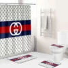 Gucci Gray And Black Whitefull Bathroom Set Luxury Fashion Brand Hypebeast Home Decor Bath Mat