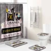 Chanel White And Black Bathroom Set Home Decor Hypebeast Bath Mat Luxury Fashion Brand