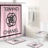 Chanel Rose And Flowerblack Bathroom Set Bath Mat Hypebeast Home Decor Luxury Fashion Brand