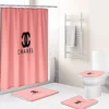 Chanel Rose And Black Bathroom Set Luxury Fashion Brand Home Decor Hypebeast Bath Mat