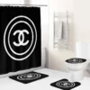 Chanel Black And Circle White Bathroom Set Hypebeast Bath Mat Home Decor Luxury Fashion Brand