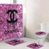 Chanel Pink Diamond Bathroom Set Hypebeast Home Decor Luxury Fashion Brand Bath Mat