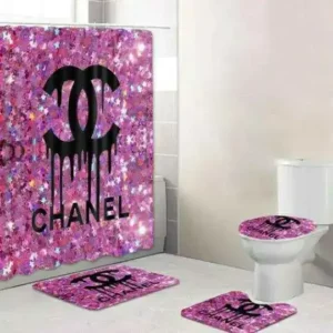 Chanel Pink Diamond Bathroom Set Hypebeast Home Decor Luxury Fashion Brand Bath Mat