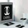 Chanel Black And White Galaxy Bathroom Set Bath Mat Hypebeast Luxury Fashion Brand Home Decor