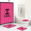 Chanel Pink Style Bathroom Set Hypebeast Home Decor Bath Mat Luxury Fashion Brand