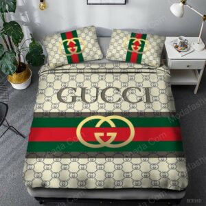 Gucci Logo Brand Bedding Set Bedroom Luxury Home Decor Bedspread