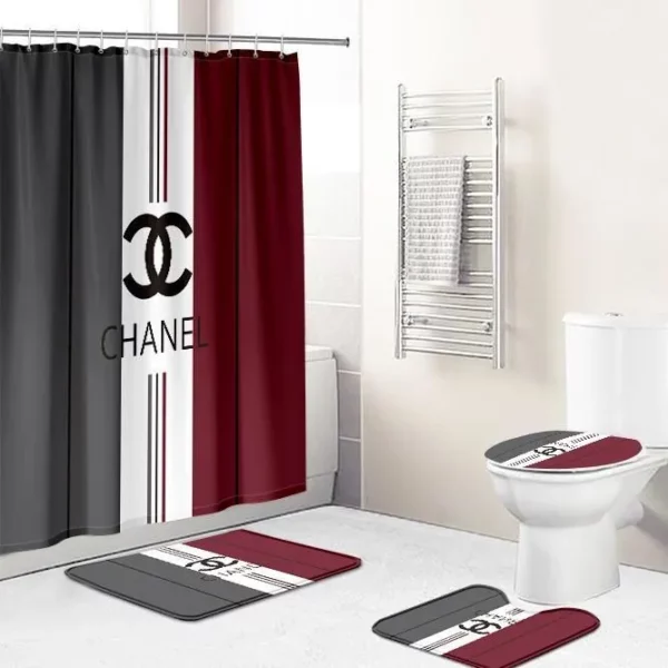 Chanel Mix Color Bathroom Set Bath Mat Hypebeast Luxury Fashion Brand Home Decor
