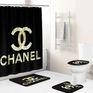 Chanel Gold Bathroom Set Bath Mat Home Decor Luxury Fashion Brand Hypebeast
