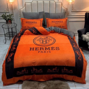 Hermes Logo Brand Bedding Set Home Decor Luxury Bedroom Bedspread
