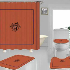 Hermes Paris Orange Bathroom Set Home Decor Hypebeast Bath Mat Luxury Fashion Brand