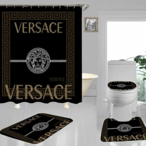 Gianni Versace Black Bathroom Set Home Decor Hypebeast Bath Mat Luxury Fashion Brand