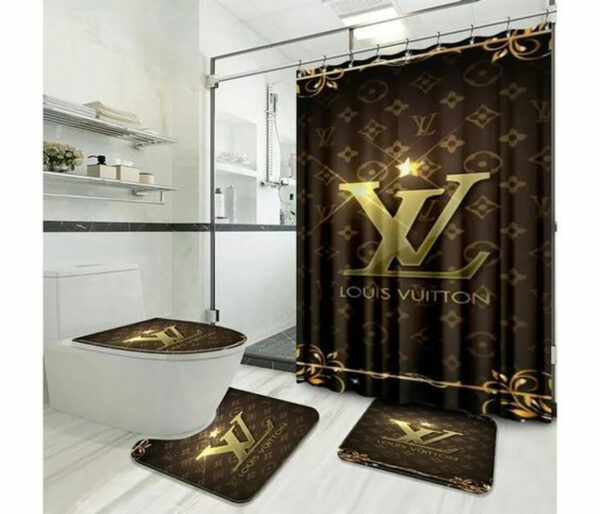 Louis Vuitton Lv Brown Bathroom Set Home Decor Luxury Fashion Brand Hypebeast Bath Mat