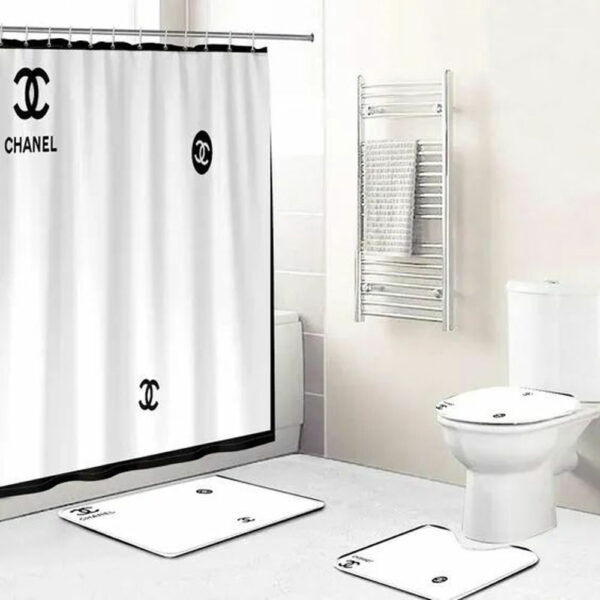 Chanel White Bathroom Set Home Decor Hypebeast Bath Mat Luxury Fashion Brand