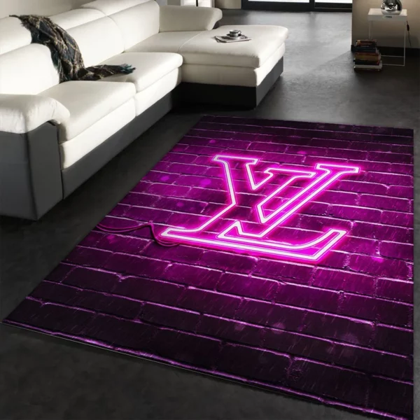 Louis vuitton neon s Rectangle Rug Fashion Brand Area Carpet Luxury Home Decor Door Mat