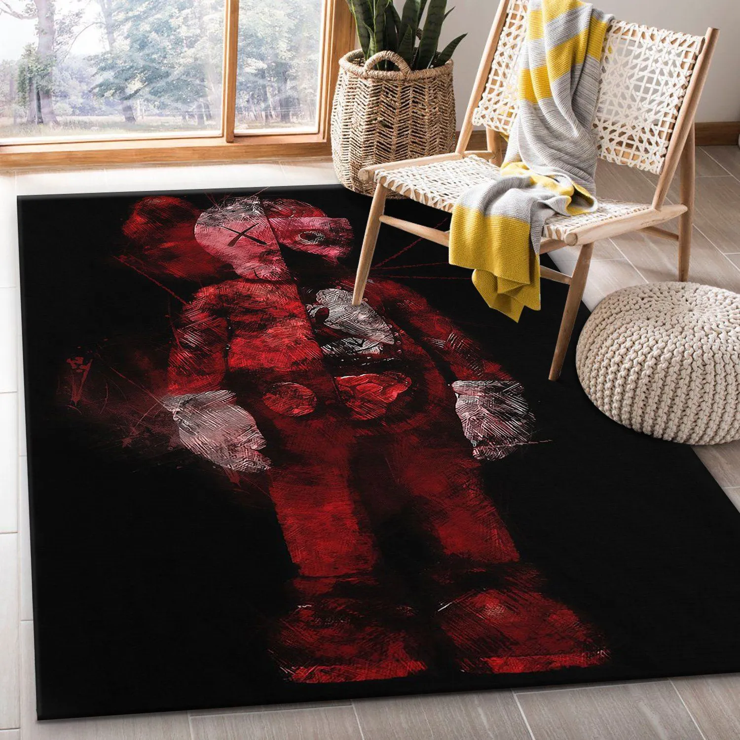 Kaws Rectangle Rug Door Mat Home Decor Area Carpet Luxury Fashion Brand