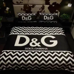 Dolce And Gabbana Logo Brand Bedding Set Home Decor Luxury Bedspread Bedroom