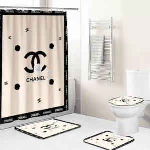 Chanel Beige Bathroom Set Bath Mat Home Decor Hypebeast Luxury Fashion Brand
