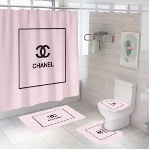 Chanel Light Pink Bathroom Set Home Decor Bath Mat Hypebeast Luxury Fashion Brand