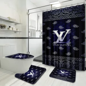 Louis Vuitton Preium Bathroom Set Home Decor Luxury Fashion Brand Hypebeast Bath Mat
