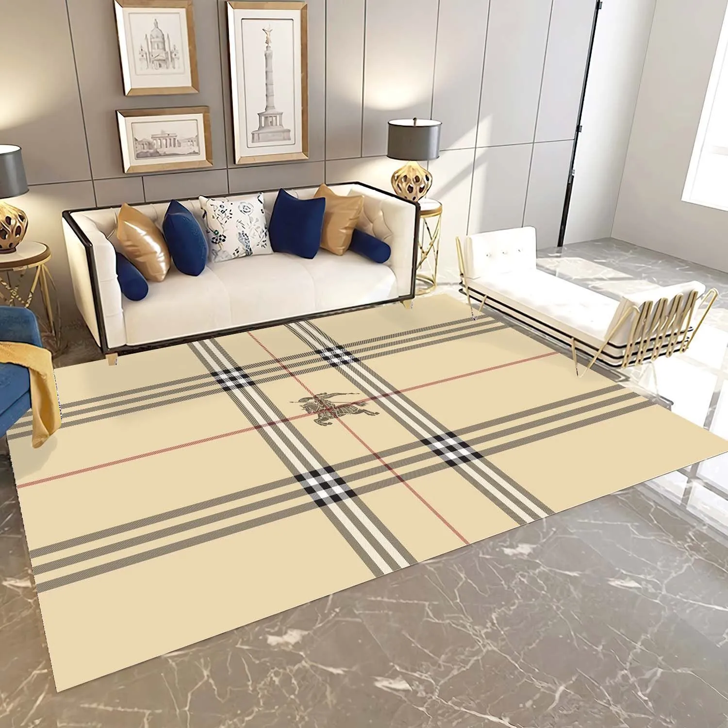 Burberry Rectangle Rug Door Mat Area Carpet Luxury Home Decor Fashion Brand