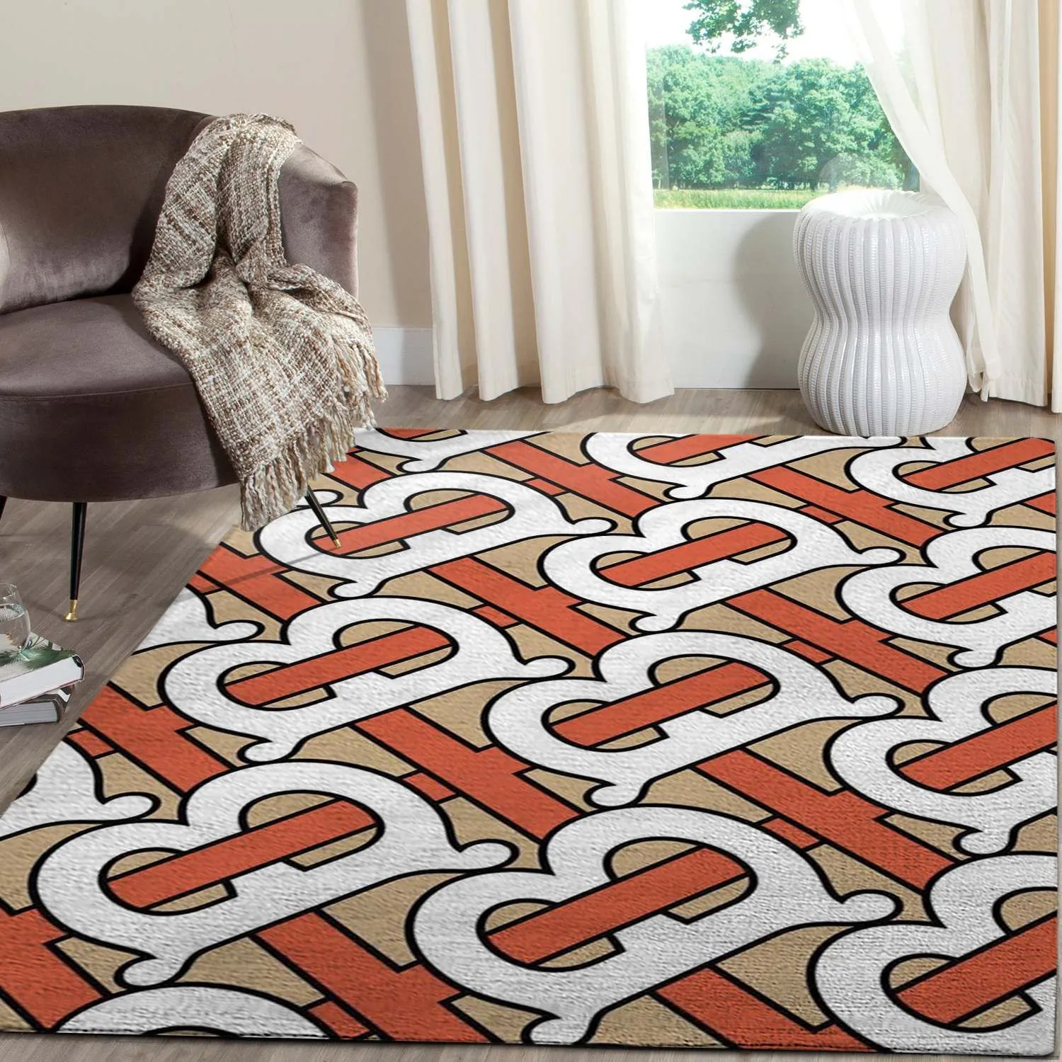 Burberry Rectangle Rug Area Carpet Fashion Brand Door Mat Home Decor Luxury