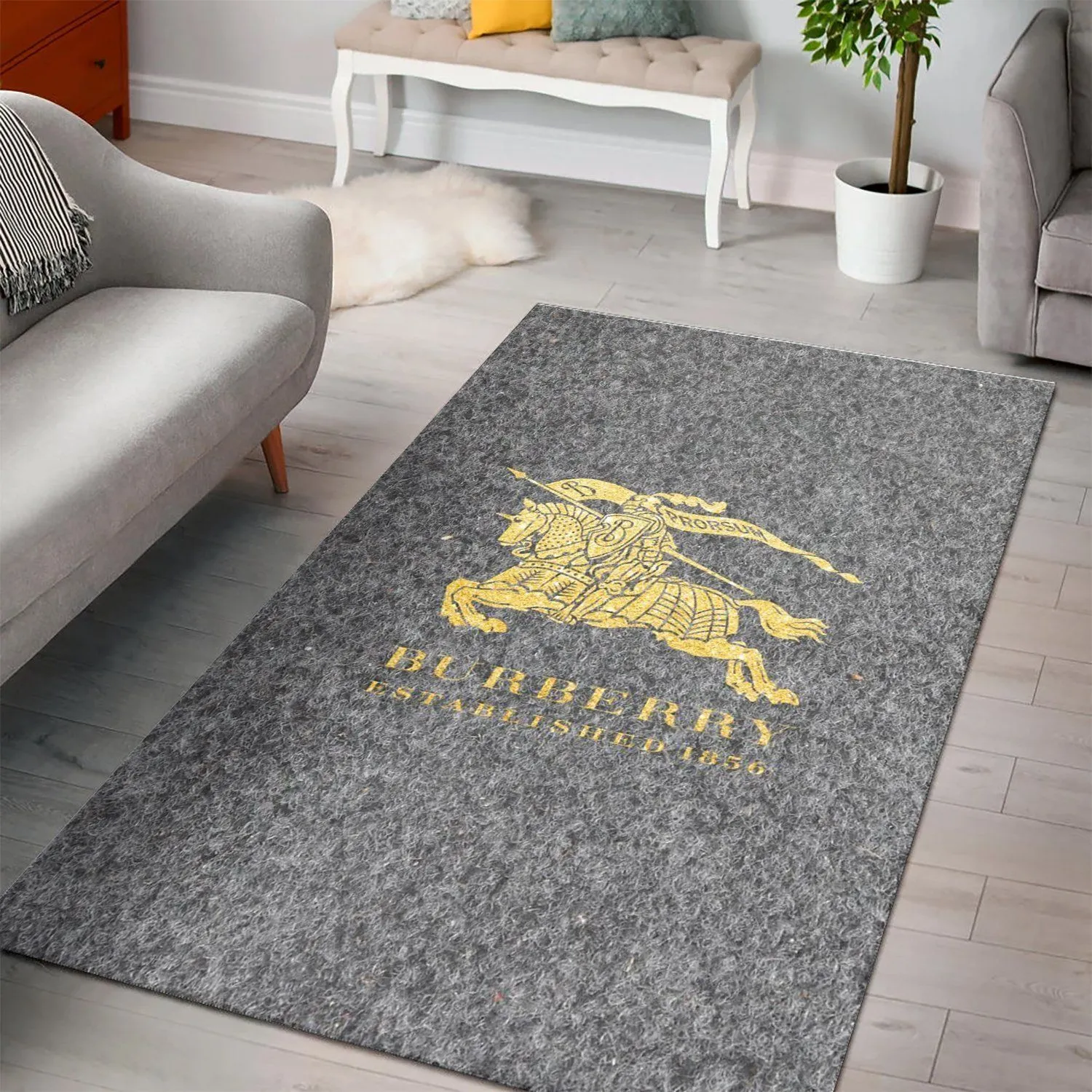 Burberry Rectangle Rug Door Mat Fashion Brand Area Carpet Home Decor Luxury