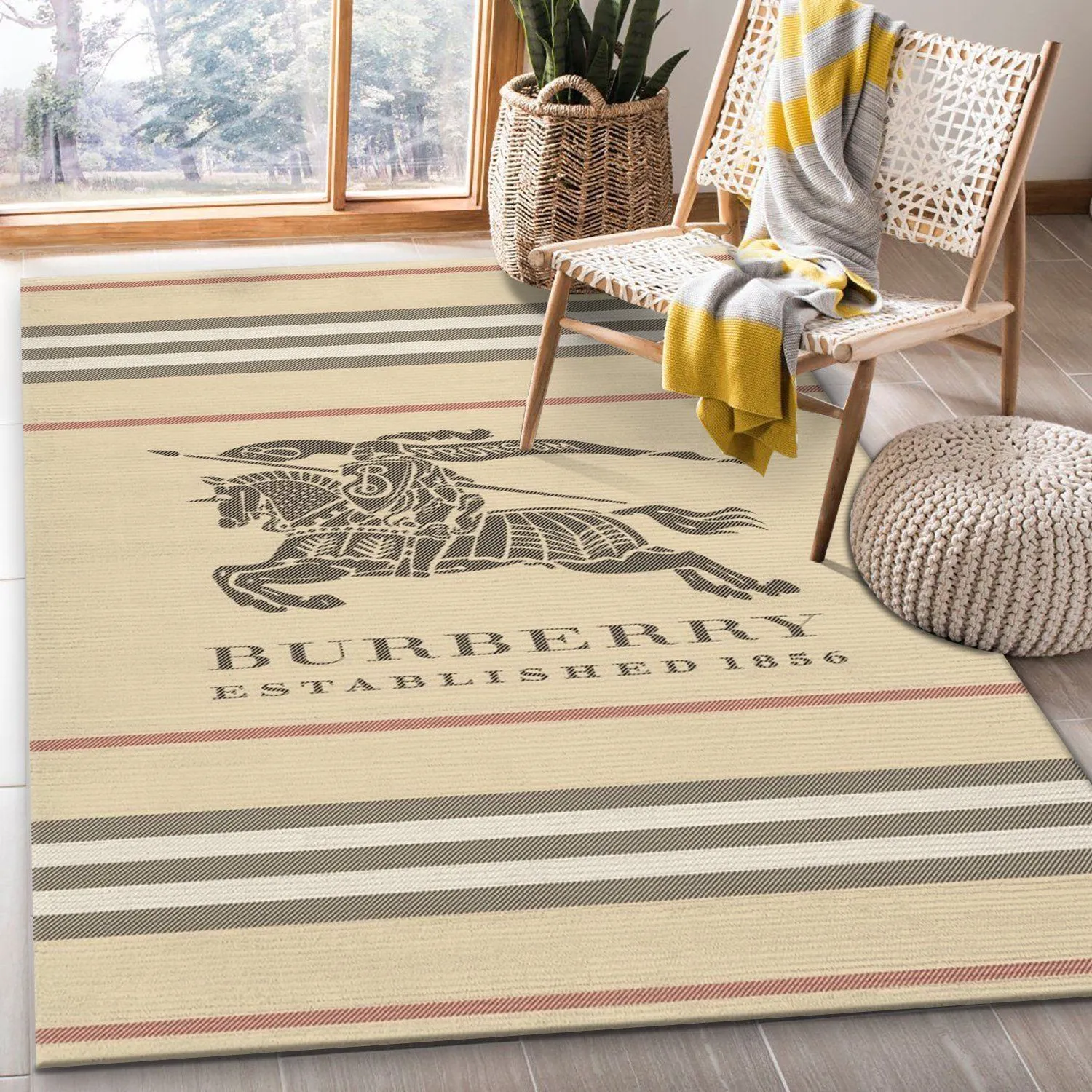 Burberry Rectangle Rug Fashion Brand Luxury Home Decor Door Mat Area Carpet