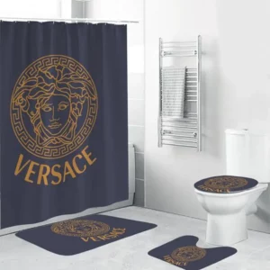 Versace Blue Bathroom Set Bath Mat Home Decor Luxury Fashion Brand Hypebeast