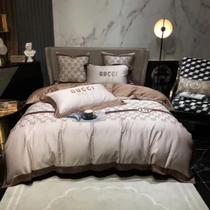 Gucci Logo Brand Bedding Set Bedroom Luxury Home Decor Bedspread