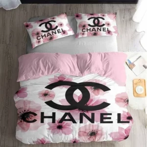 Chanel Flowers Logo Brand Bedding Set Home Decor Bedspread Bedroom Luxury