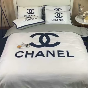 Chanel Logo Brand Bedding Set Bedroom Bedspread Home Decor Luxury
