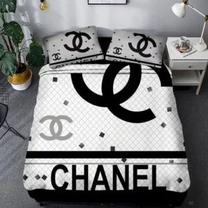 Chanel Logo Brand Bedding Set Bedroom Bedspread Luxury Home Decor