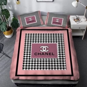 Chanel Logo Brand Bedding Set Luxury Bedspread Bedroom Home Decor