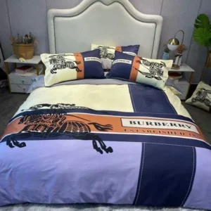 Burberry Logo Brand Bedding Set Home Decor Luxury Bedspread Bedroom