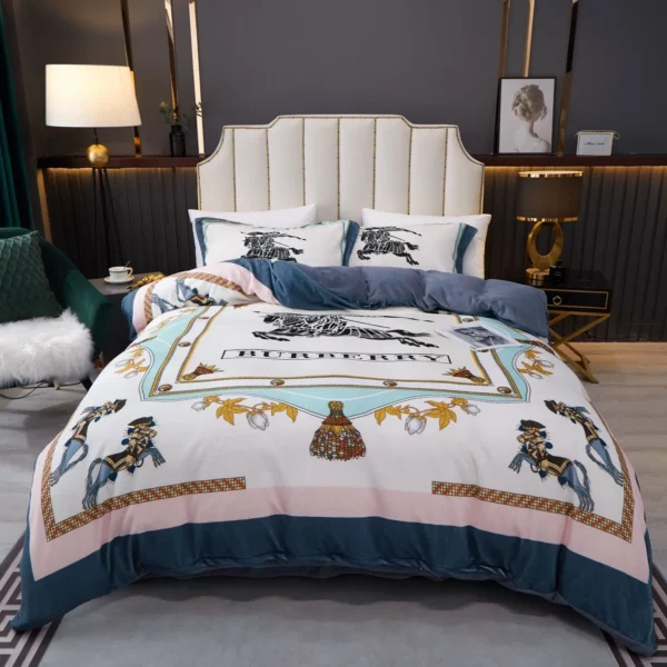 Burberry Logo Brand Bedding Set Home Decor Luxury Bedroom Bedspread