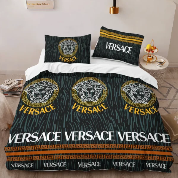 Versace Louis Vuitton Logo Brand Bedding Set Bedspread Bedroom Home Decor Luxury