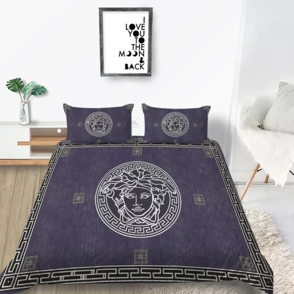 Versace Logo Brand Bedding Set Bedroom Bedspread Luxury Home Decor