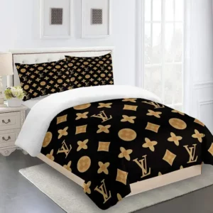 Louis Vuitton Logo Brand Bedding Set Bedroom Bedspread Luxury Home Decor