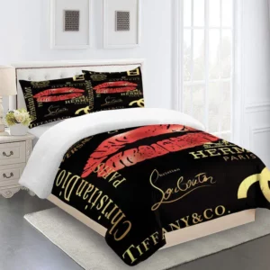 Gucci Logo Brand Bedding Set Bedroom Home Decor Luxury Bedspread