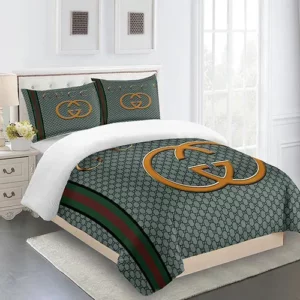 Gucci Logo Brand Bedding Set Home Decor Bedroom Bedspread Luxury