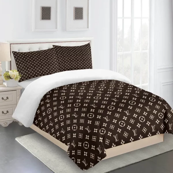 Louis Vuitton Logo Brand Bedding Set Home Decor Bedspread Bedroom Luxury