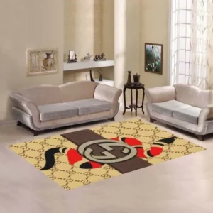 Gucci Snake Brown Rectangle Rug Luxury Door Mat Home Decor Area Carpet Fashion Brand