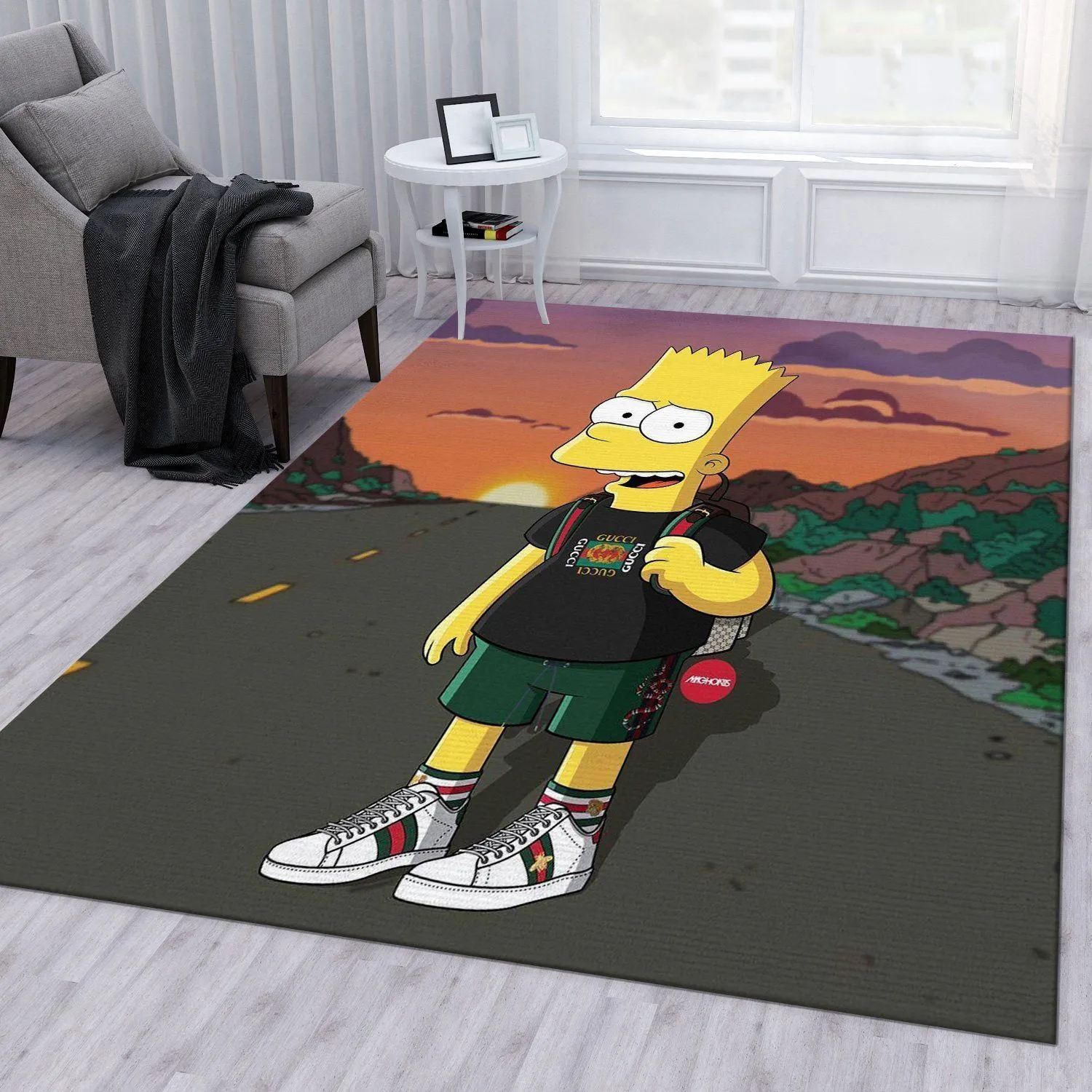 Gucci The Simpsons Rectangle Rug Luxury Area Carpet Door Mat Fashion Brand Home Decor
