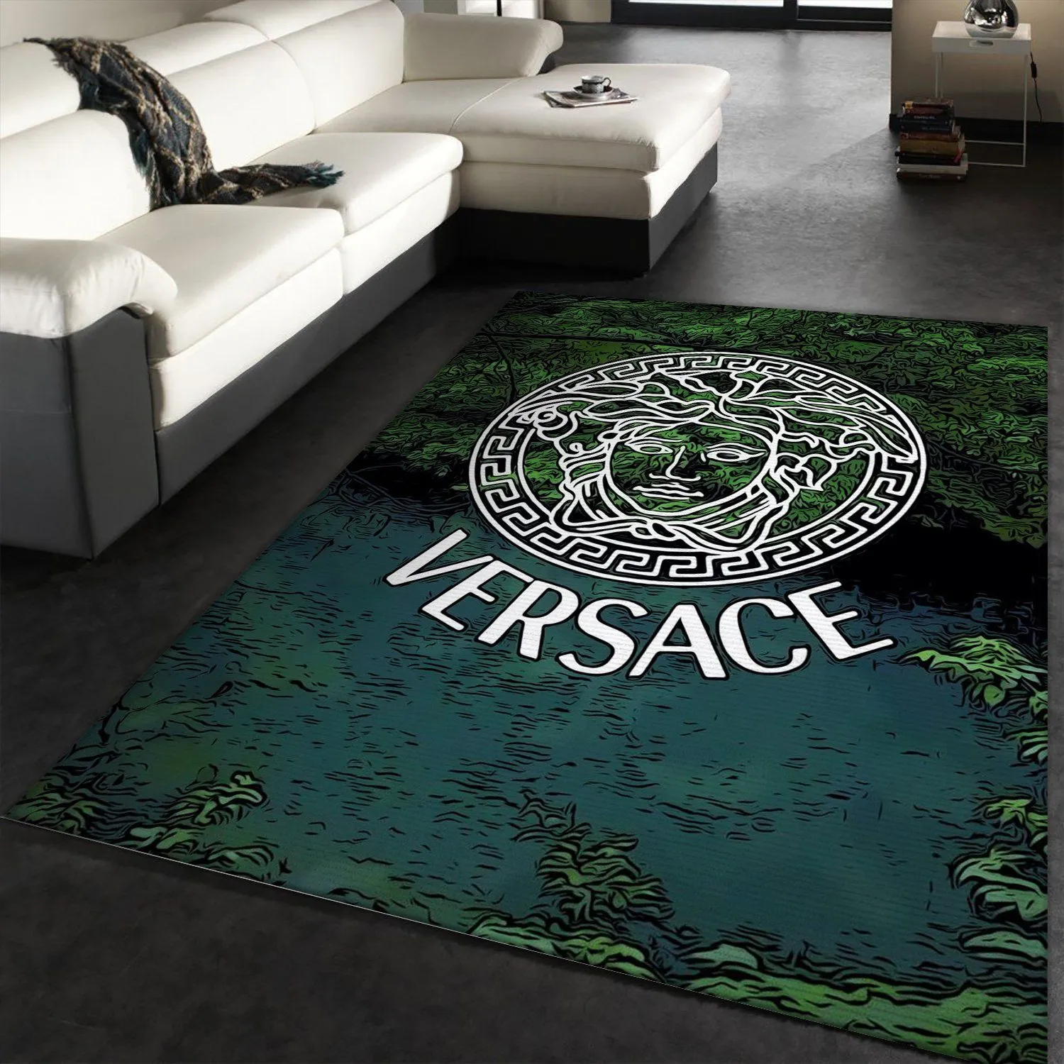 Versace Rectangle Rug Luxury Home Decor Door Mat Area Carpet Fashion Brand