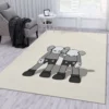 Kaws Along The Way Grey Rectangle Rug Area Carpet Home Decor Fashion Brand Luxury Door Mat